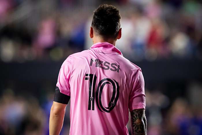 Lionel Messi pictured during his first game as an Inter Miami player in July 2023