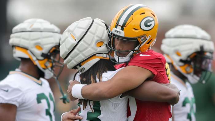 Jordan Love and Aaron Jones