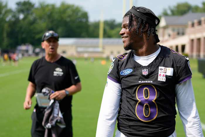 Lamar Jackson and Todd Monken