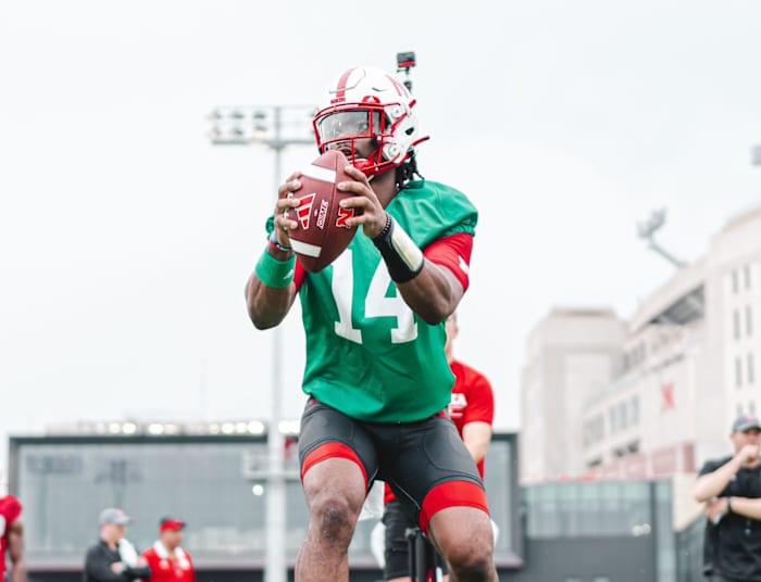 Jeff Sims 2023-07-31 first practice fall camp Nebraska football