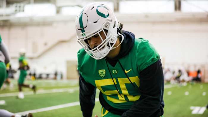 Oregon Ducks defensive tackle Popo Aumavae missed all of spring practice as he recovers from injury.