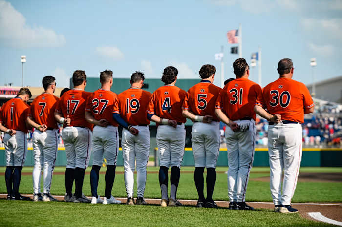 Auburn baseball pregame vs Ole Miss at the College World Series.