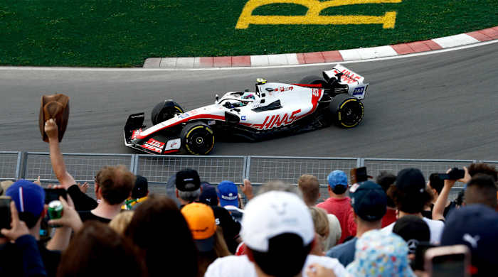 Mick Schumacher in a Haas car
