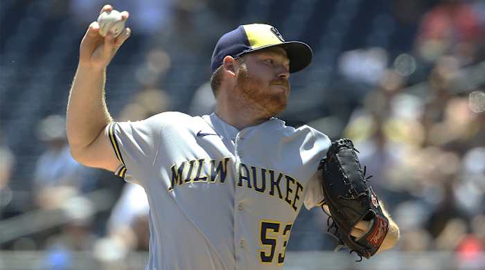 Brewers’ Brandon Woodruff pitching