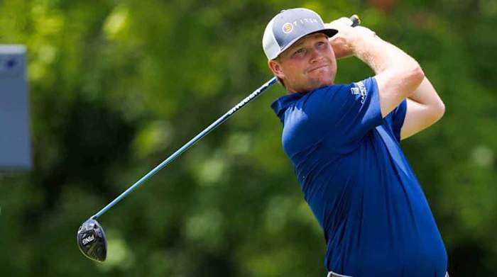 Trey Mullinax is shown in the final round of the Barbasol Championship.