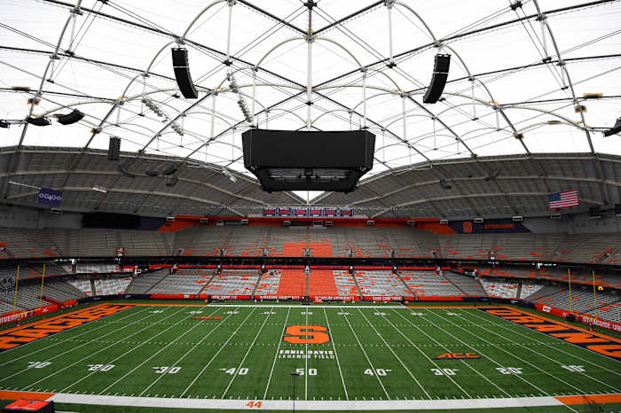 General view of the Carrier Dome prior to the game between the Wake Forest Demon Deacons and the Syracuse Orange.