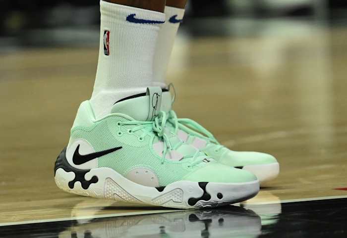 Paul George wearing a Nike PG 6 PE.