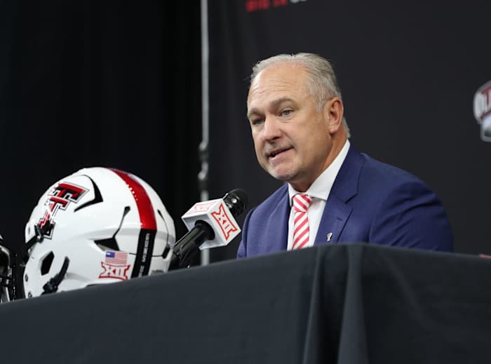Joey McGuire, Texas Tech head coach, at the 2022 Big 12 Media Days