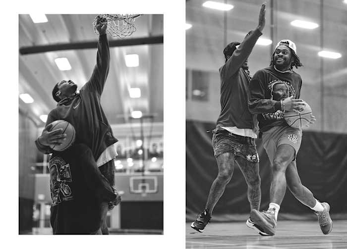 Stefon and Trevon Diggs play basketball