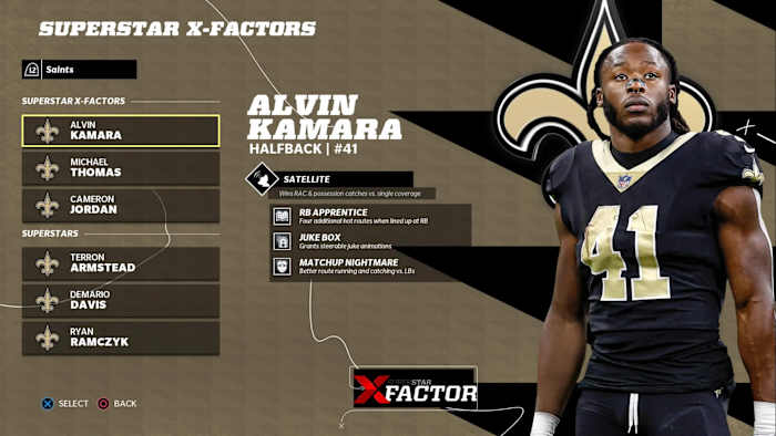 Alvin Kamara - Superstar X-Factor in Madden 23