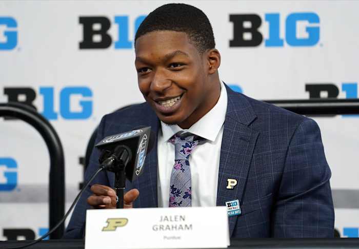 Purdue LB:S Jalen Graham 2022 Big Ten Football Media Days 