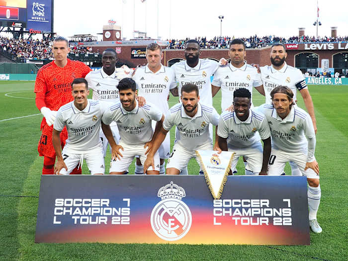 Atlanta Hawks point guard met the Real Madrid CF team in Los Angeles, California on July 29, 2022.