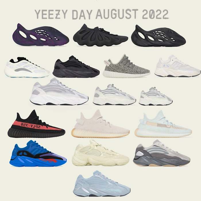 Every Kanye West Adidas Yeezy sneaker releasing on August 2, 2022.