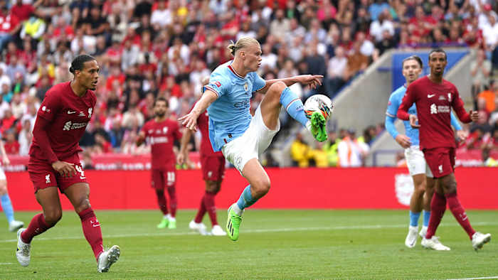 Erling Haaland makes his debut for Man City vs. Liverpool