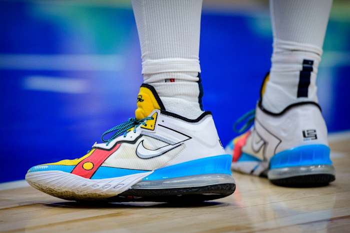 Minnesota Timberwolves guard Malik Beasley wears the Nike LeBron 18 Low