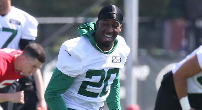 Breece Hall at Jets training camp