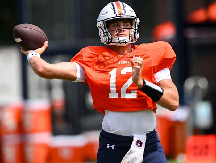 9Auburn4Holden Geriner (12)Auburn football practice on Tuesday, Aug. 9, 2022 in Auburn, Ala.Todd Van Emst/AU Athletics