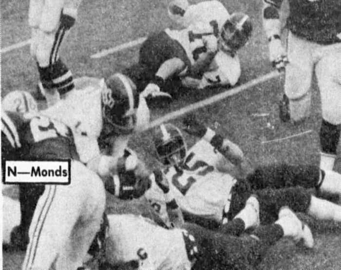 Oklahoma State’s Charlie Weatherbie appears to begin losing his grip inside the NU 5 as Wonder Monds delivers a hit.