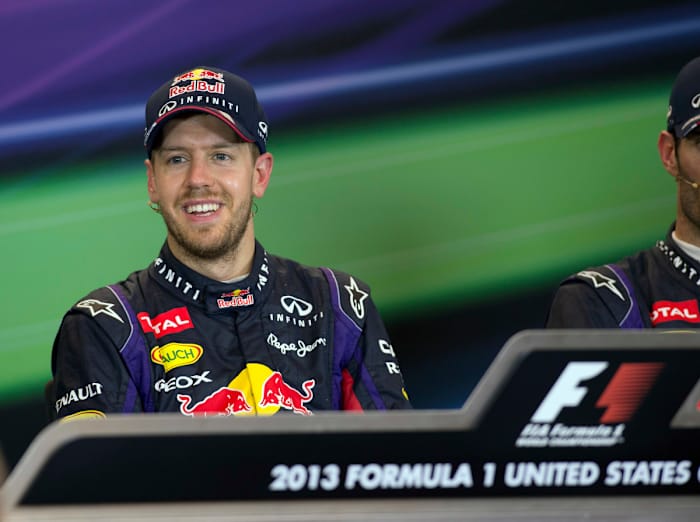 Sebastian Vettal wraps up an unprecedented fourth consecutive F1 title. Photo: USA Today Sports / Jerome Miron.