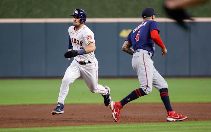 Alex Bregman round second at Minute Maid Park