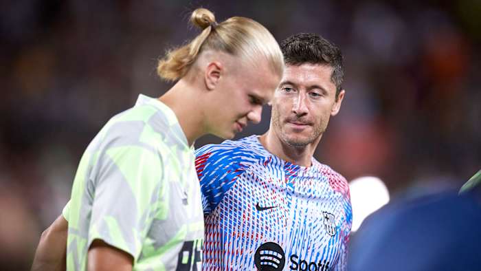 Erling Haaland and Robert Lewandowski