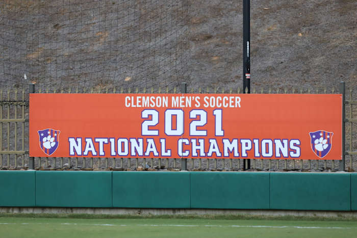 Clemson's 2021 Men's Soccer National Championship Banner