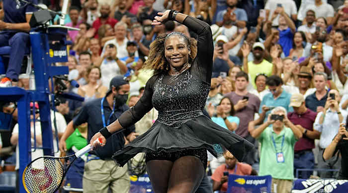 Serena Williams celebrate first-round win at 2022 U.S. Open