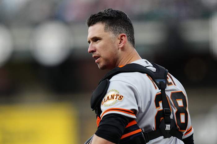 SF Giants catcher Buster Posey during the 2021 season.