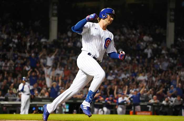 Chicago Cubs infielder Zach McKinstry at Wrigley Field in August.