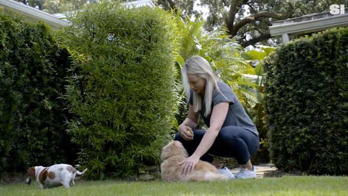 Jodi Ewart Shadoff with her two dogs