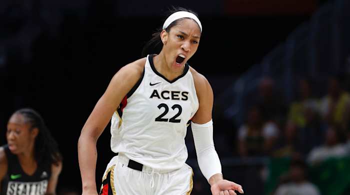 A’ja Wilson put forth a gusty performance to put Las Vegas one win away from the WNBA finals.