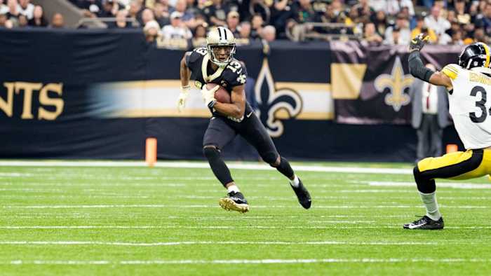 Saints receiver Michael Thomas after a catch against the Pittsburgh Steelers. SCOTT CLAUSE/USA TODAY