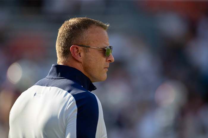 Auburn head coach Bryan Harsin pregame before Auburn vs Mercer.
