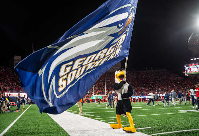 Georgia Southern flag postgame Nebraska football 2022 USATSI_19026125