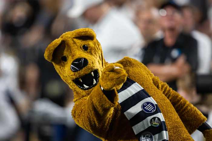 Sep 1, 2022; West Lafayette, Indiana, USA; Penn State Nittany Lions mascot in the second half against the Purdue Boilermakers at Ross-Ade Stadium. Mandatory Credit: Trevor Ruszkowski-USA TODAY Sports