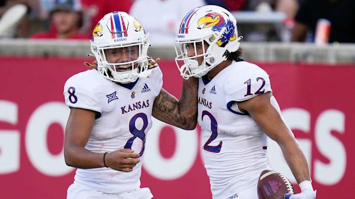 Kansas celebrates during its win over Houston