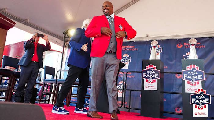 New England Patriots Hall of Fame Inductee Vince Wilfork, Sept. 24, 2022.