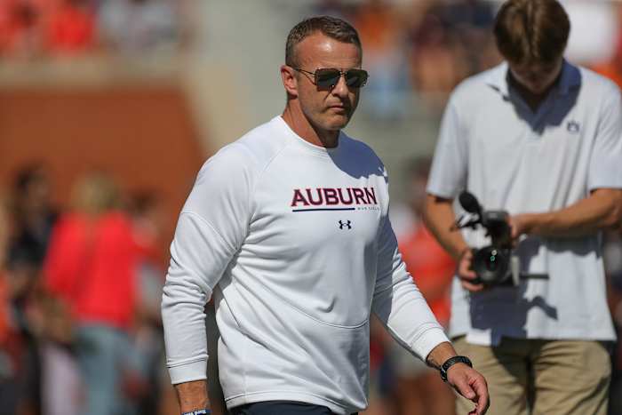 Bryan Harsin during warmups vs Missouri.
