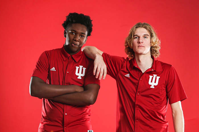 Montverde Academy teammates Derik Queen (left) and Liam McNeeley during their junior year official visit to Indiana.