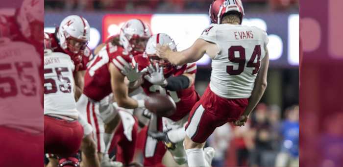 Chris Kolarevic punt block 2022 Nebraska vs. Indiana football borders 2
