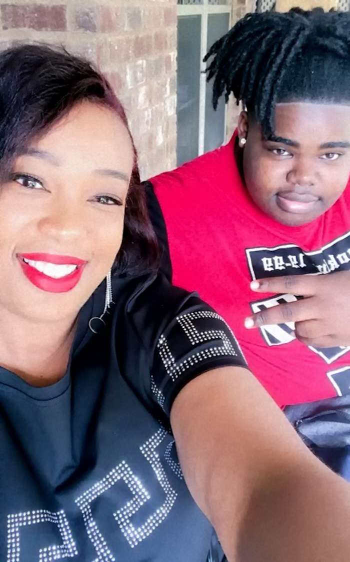 Laster Jr. with his mother, Ashanta Laster.
