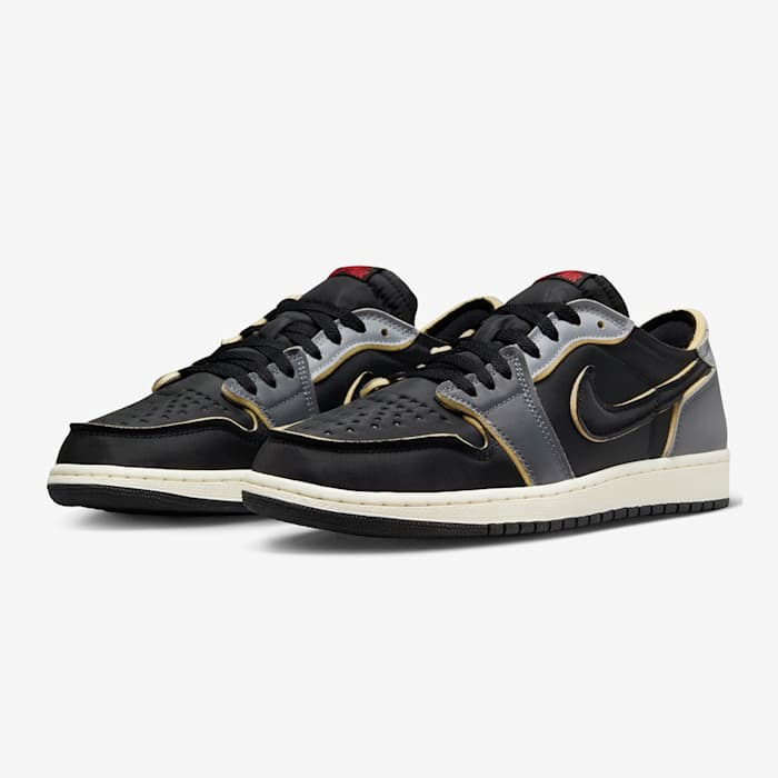 Black Jordan 1 Low shoes.