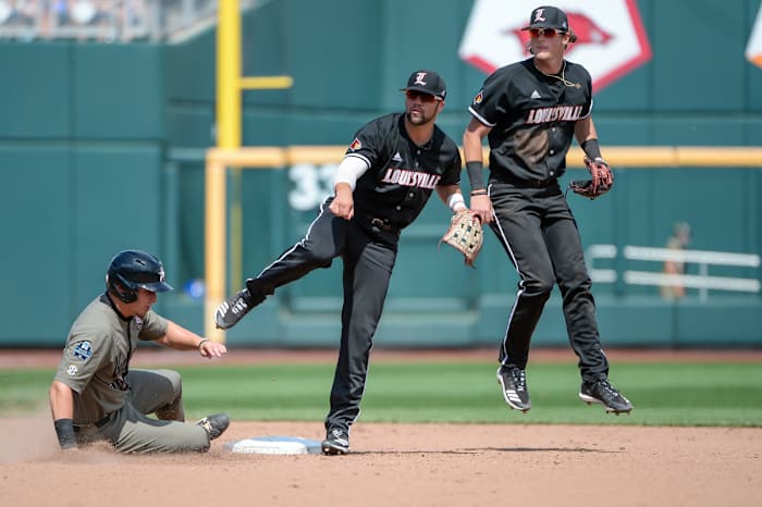 Houston Astros Prospect Tim Borden II (right) at Louisville