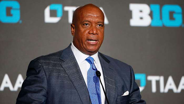 Big Ten commissioner Kevin Warren speaks at basketball media days