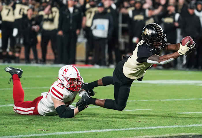 TJ Sheffield touchdown Purdue football vs Nebraska Isaac Gifford 2022 USATSI_19243458
