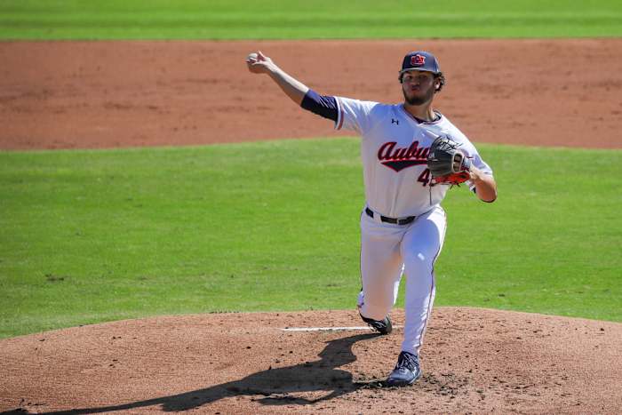 Joseph Gonzalez delivers a pitch in fall exhibition action