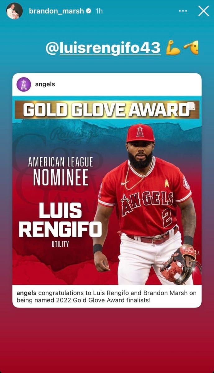 Brandon Marsh's Instagram story on Thursday.