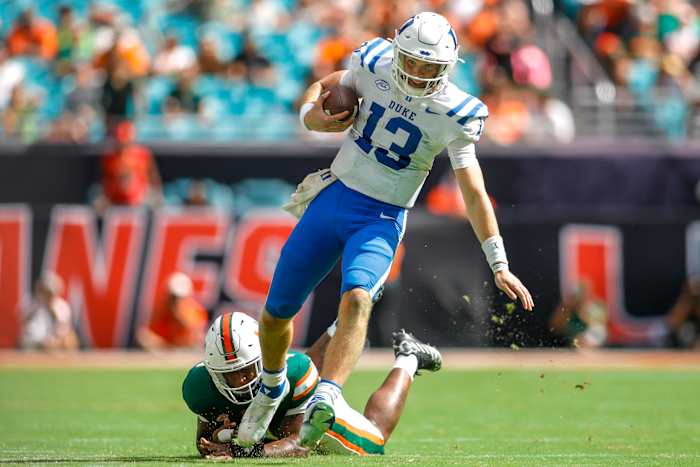 Duke quarterback Riley Leonard