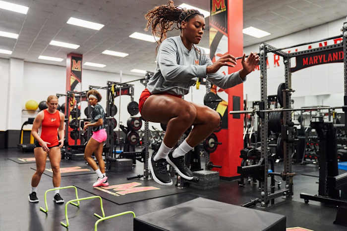 Women training in Under Armour shoes.