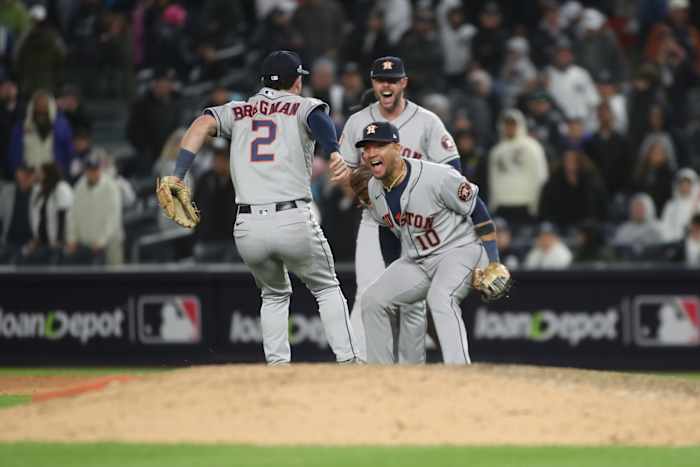 Houston Astros, Alex Bregman, Yuli Gurriel, ALCS victory celebration, New York Yankees